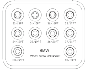 10 PCS BMW WHEEL LOCK SCREW SOCKET SET