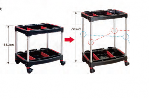 2-TIERS HEIGHT -ADJUSTABLE TOOL CART 2-TIERS HEIGHT -ADJUSTABLE TOOL CART