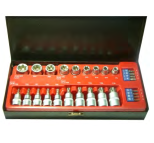 27PCS 3/8 & 1/2 DR STAR BIT SOCKET SET & “E” SOCKET SET