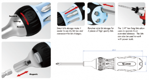 MULTI BIT RATCHET DRIVER SET (7PC)