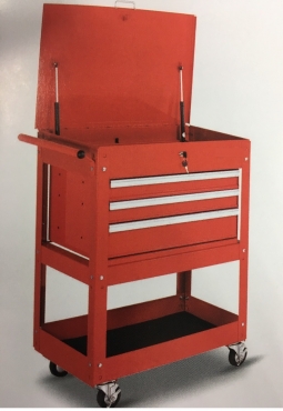 3-DRAWER TOOLS TROLLEY  WITH GAS SPRING COVER