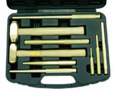 9-PC BRASS HAMMER & PUNCH SET