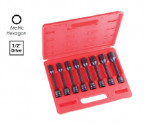 8PC 1/2" SQ. DRIVE, EXTRA LONG IMPACT SOCKET SET